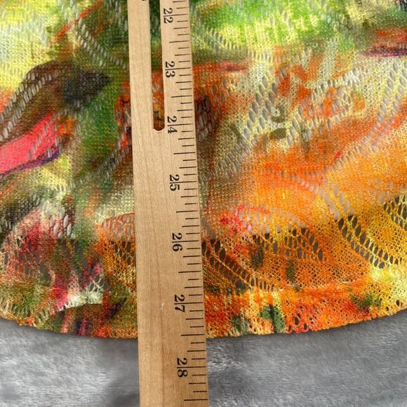 Chico's Top Womens 3 Multicolor Cheetah Floral Summer Surprise Mesh Overlay - Picture 10 of 16